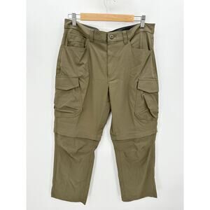 Eddie Bauer Green Khaki Convertible Water Resistant Hiking Pants Men Size 34x30